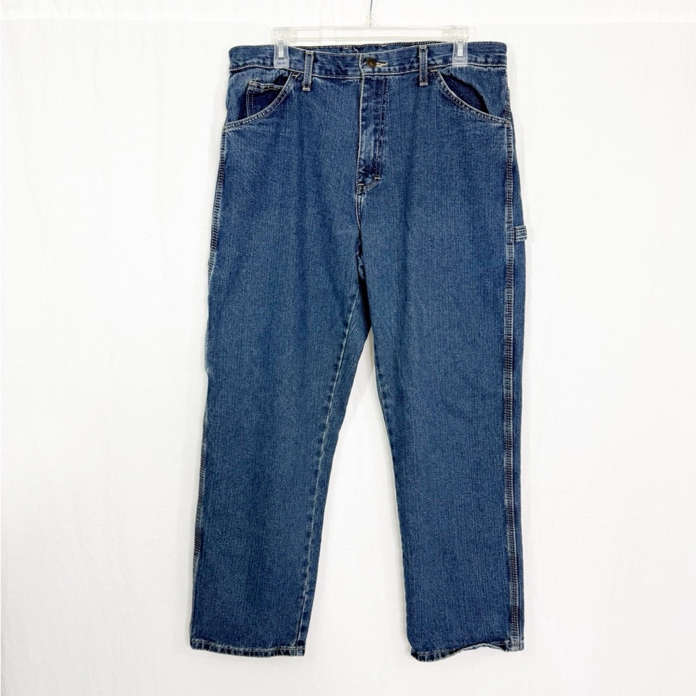 Dickies Men's Relaxed Fit Blue Jeans, Size 34 Waist x 30 Length